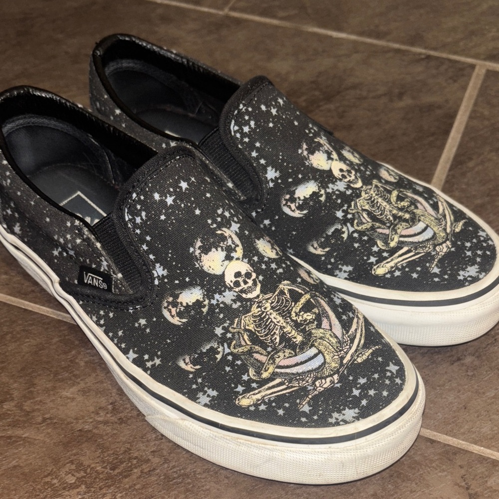 Vans Skeleton Starry Moon Slip on Sneakers - Picture 2 of 5